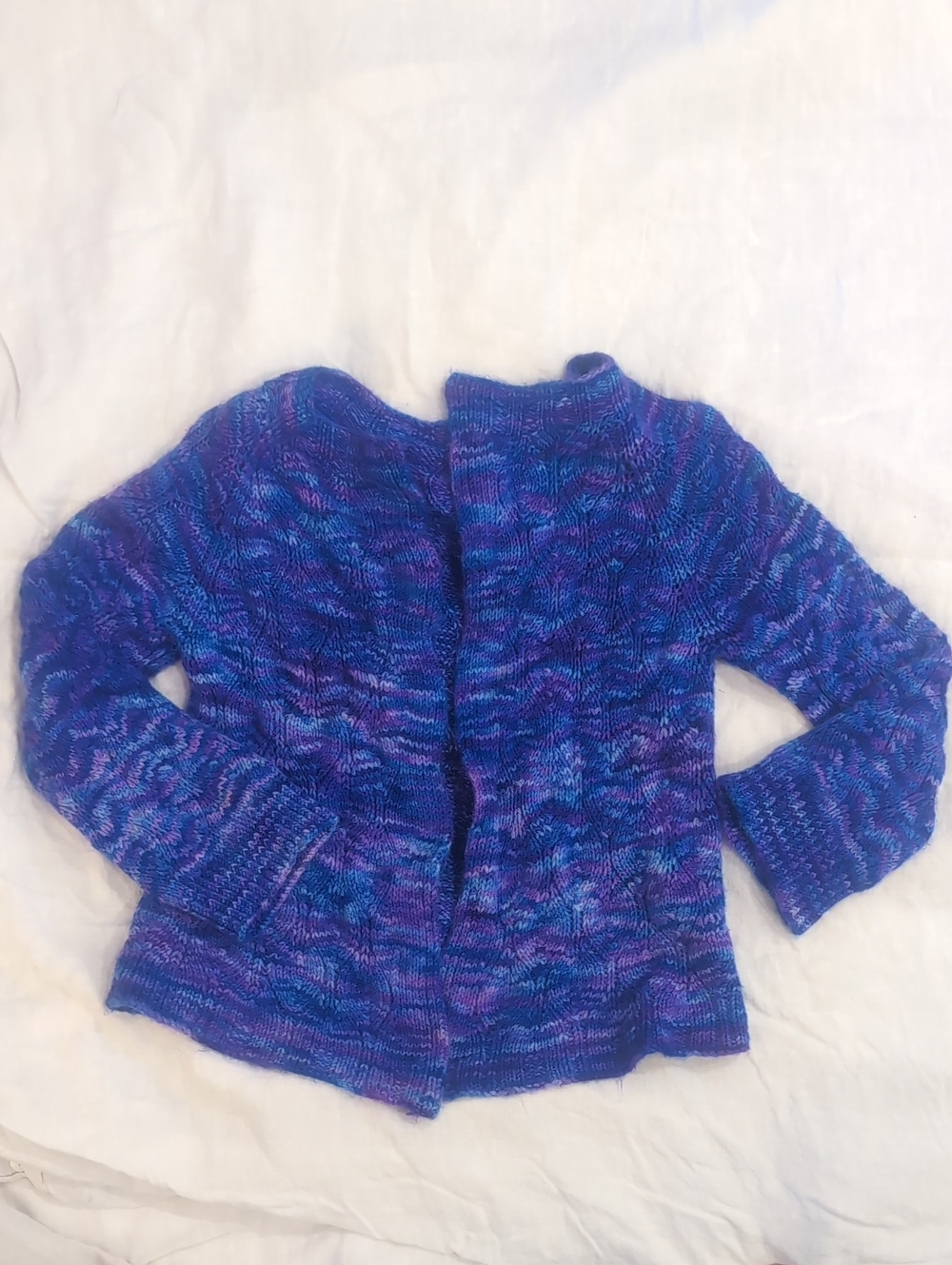 Blue-Purple Hand Knit Girl's Sweater